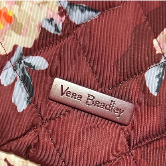 🌸 Quilted Floral Backpack – Burgundy Multi Pocket Travel/Everyday Bag/small 🌸 - Picture 2 of 14